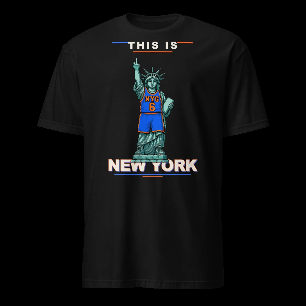 This Is New York — Lady Glory in the NYG 6 jersey, classic tee, black